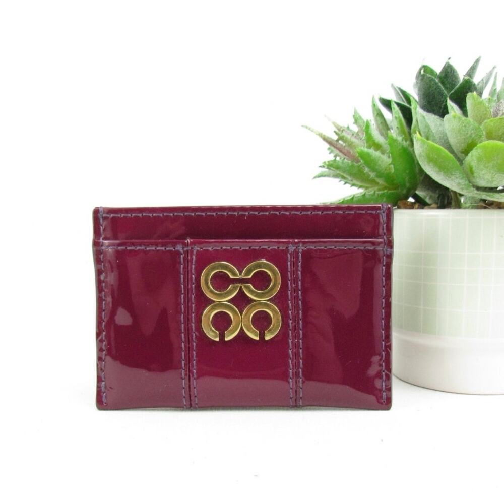 Coach Burgundy Patent Leather Card Case - Picture 8 of 8